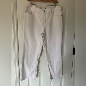 Croft & Barrow White Mid-Rise Capri Stretch Denim Jeans Size 12